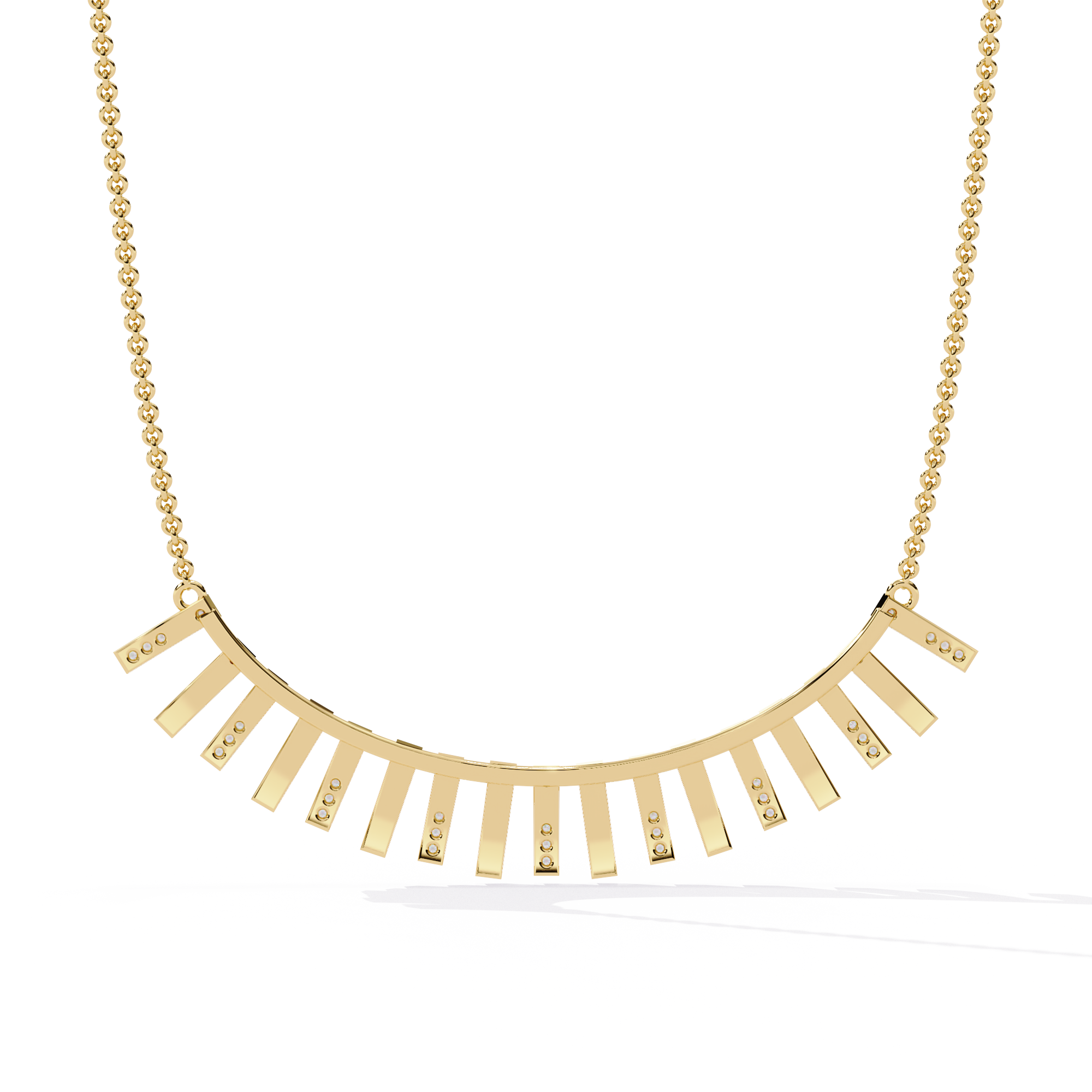 Solitairekart 0.29ct Natural Diamond Geometric Bar Necklace-HI Color, VS-SI Clarity